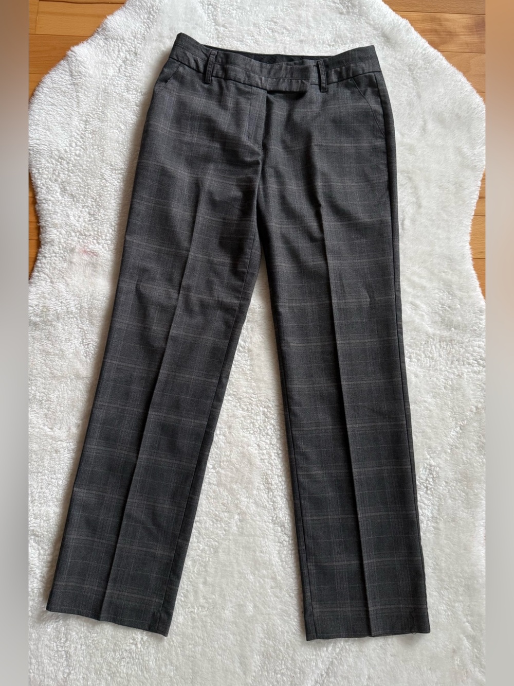 Gray Plaid women Dress Pants - Classic Tailored Trousers ( Zac & Rachel)